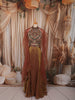 Antique Bronze Heavy Sequins and Beads Embroidered Design Tissue Silk Party Wear Lehenga With Matching Ruffle Dupatta