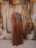 Antique Bronze Heavy Sequins and Beads Embroidered Design Tissue Silk Party Wear Lehenga With Matching Ruffle Dupatta
