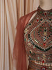 Antique Bronze Heavy Sequins and Beads Embroidered Design Tissue Silk Party Wear Lehenga With Matching Ruffle Dupatta