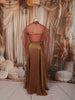 Antique Bronze Heavy Sequins and Beads Embroidered Design Tissue Silk Party Wear Lehenga With Matching Ruffle Dupatta