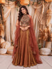 Antique Bronze Heavy Sequins and Beads Embroidered Design Tissue Silk Party Wear Lehenga With Matching Ruffle Dupatta