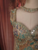 Antique Brown Paisley Sequins and Beads Embroidered Design Chiffon Party Wear Indo Western Palazzo Suit with Matching Choker Dupatta