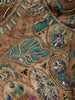 Antique Brown Paisley Sequins and Beads Embroidered Design Chiffon Party Wear Indo Western Palazzo Suit with Matching Choker Dupatta