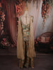 Antique Brown Paisley Sequins and Beads Embroidered Design Chiffon Party Wear Indo Western Palazzo Suit with Matching Choker Dupatta