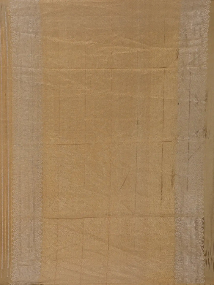 Antique Brown Striped Design Woven Silk Saree - Diadem