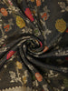 Antique Charcoal Black with Multicolor Floral Zari Woven Design Pure Banarasi Saree with Zari Border