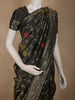 Antique Charcoal Black with Multicolor Floral Zari Woven Design Pure Banarasi Saree with Zari Border