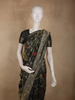 Antique Charcoal Black with Multicolor Floral Zari Woven Design Pure Banarasi Saree with Zari Border