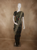 Antique Charcoal Black with Multicolor Floral Zari Woven Design Pure Banarasi Saree with Zari Border