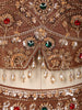 Antique Copper Brown Floral Vine Sequins and Beads Embroidered Design Net Bridal Lehenga with Matching Dupatta