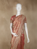 Antique Copper Peach Floral Zari Woven Design Tissue Banarasi Designer Saree with Designer Border