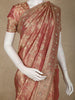 Antique Copper Peach Floral Zari Woven Design Tissue Banarasi Designer Saree with Designer Border