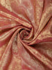Antique Copper Peach Floral Zari Woven Design Tissue Banarasi Designer Saree with Designer Border