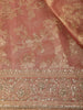 Antique Copper Peach Floral Zari Woven Design Tissue Banarasi Designer Saree with Designer Border