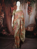 Antique Geometric Floral Vine Zari Woven Design Pure Tussar Saree with Thread Work Border