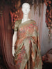 Antique Geometric Floral Vine Zari Woven Design Pure Tussar Saree with Thread Work Border