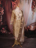 Antique Gold Beige Floral Thread Embroidered Design Tissue Straight Cut Salwar Suit