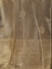 Antique Gold Beige Floral Zari Woven Design Tissue Silk Fancy Saree with Zari Border