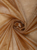 Antique Gold Brown Floral Thread Embroidered Design Crushed Tissue Party Wear Saree with Thread Work Border