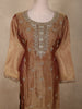 Antique Gold Brown Floral Zari Embroidered Design Tissue Organza Salwar Suit with Dupatta