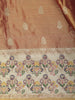 Antique Gold Floral Butta Zari Woven Design Tissue Organza Fancy Saree with Stone Work Border