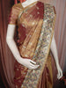 Antique Gold Floral Butta Zari Woven Design Tissue Organza Fancy Saree with Stone Work Border