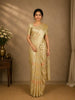 Antique Gold Floral Design Semi Tissue Saree