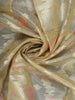 Antique Gold Floral Design Semi Tissue Saree