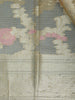 Antique Gold Floral Design Semi Tissue Saree