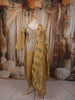 Antique Gold Floral Sequins Embroidered Design Tissue Silk Straight Cut Salwar Suit with Matching Designer Dupatta