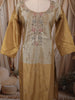 Antique Gold Floral Sequins Embroidered Design Tissue Silk Straight Cut Salwar Suit with Matching Designer Dupatta