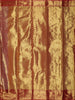 Antique Gold Floral Vine Zari Woven Design Pure Kanchipuram Silk Saree with Contrast Zari Border