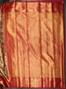 Antique Gold Floral Vine Zari Woven Design Pure Tissue Kanchipuram Silk Saree with Contrast Zari Border