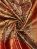 Antique Gold Floral Vine Zari Woven Design Pure Tissue Kanchipuram Silk Saree with Contrast Zari Border