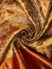 Antique Gold Floral Vine Zari Woven Design Pure Tissue Kanchipuram Silk Saree with Contrast Zari Border