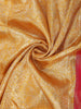 Antique Gold Floral Zari Woven Design Pure Kanchipuram Silk Saree with Contrast Zari Border