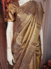 Antique Gold Floral Zari Woven Design Pure Kanchipuram Silk Saree with Zari Border
