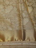 Antique Gold Floral Zari Woven Design Tissue Silk Saree with Designer Border