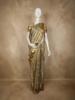 Antique Gold Floral Zari Woven Design Tissue Silk Saree with Designer Border