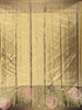 Antique Gold Geometric Woven Tissue Silk Saree with Contrast Floral Border