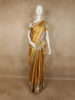Antique Gold Geometric Zari Woven Design Tissue Designer Saree with Sequins Border