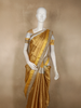 Antique Gold Geometric Zari Woven Design Tissue Designer Saree with Sequins Border