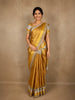 Antique Gold Geometric Zari Woven Design Tissue Designer Saree with Sequins Border