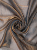 Antique Gold Grey Abstract Stone Embellished Design Crushed Fancy Saree with Designer Border