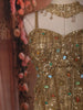Antique Gold Heavy Sequins and Beads Embroidered Design Shimmer Indo Western Palazzo Suit with Choker Dupatta