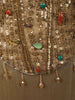Antique Gold Heavy Sequins and Beads Embroidered Design Shimmer Indo Western Palazzo Suit with Choker Dupatta