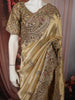 Antique Gold Paisley Sequins and Beads Embroidered Design Pure Tissue Silk Party Wear Saree with Stitched Designer Blouse