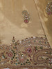 Antique Gold Paisley Sequins and Beads Embroidered Design Pure Tissue Silk Party Wear Saree with Stitched Designer Blouse