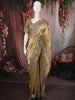 Antique Gold Paisley Sequins and Beads Embroidered Design Pure Tissue Silk Party Wear Saree with Stitched Designer Blouse