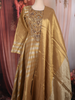 Antique Gold Sequins and Beads Embroidered Design Tissue Silk Fancy Wear Gown with Dupatta